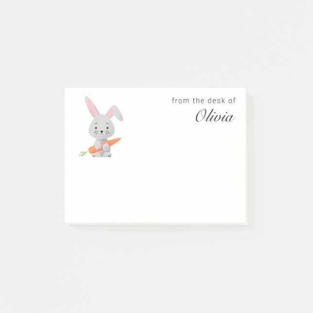 Post-it® Caricature drôle lapin mignon lapin carotte (Devant)