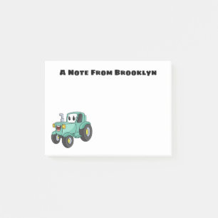 Post-it® Caricature joli tracteur vert joyeux