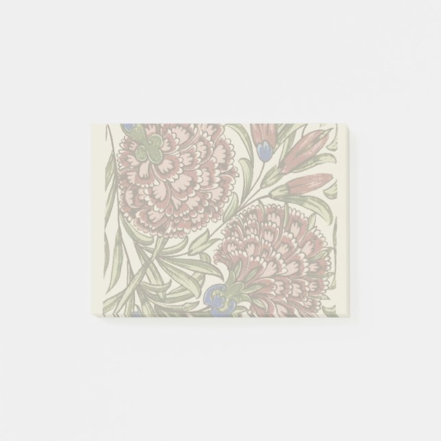 Post-it® Carnation Carrelage Fleur Antique Art Rustique (Devant)