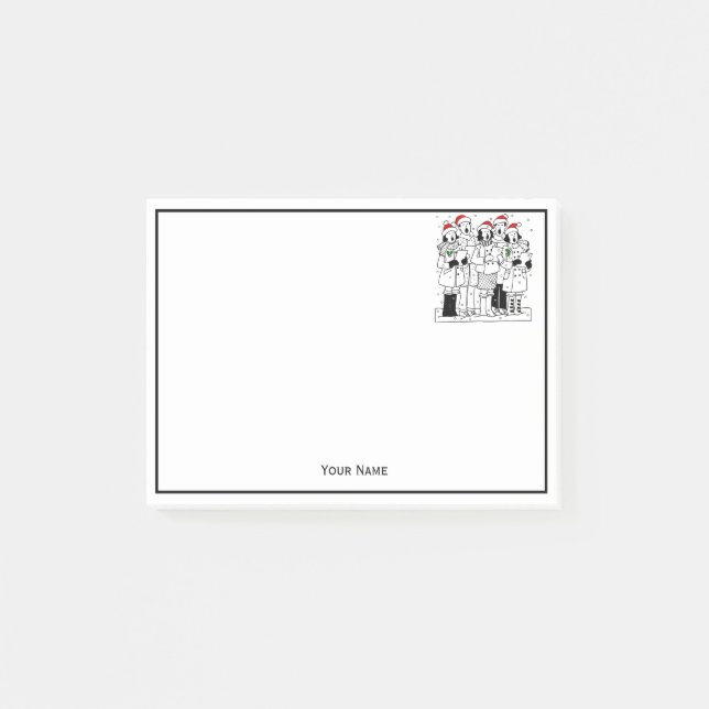 Post-it® Caroleurs de Noël avec Noël de neige (Devant)