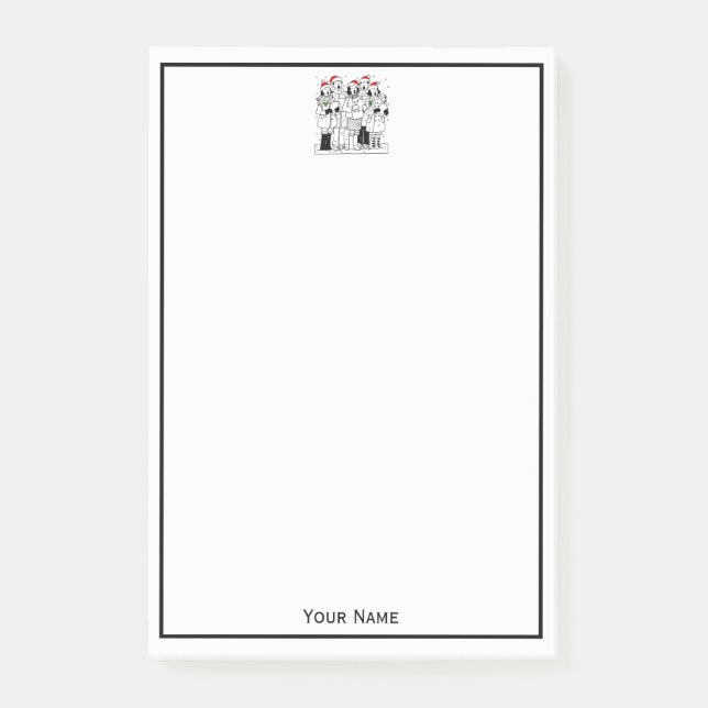 Post-it® Caroleurs de Noël avec Noël de neige (Devant)