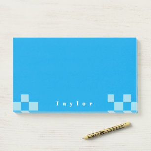 Post-it® Carré bleu foncé et clair bloque motif