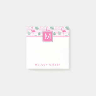 Post-it® Carré du centre de Flamant rose rose personnalisé