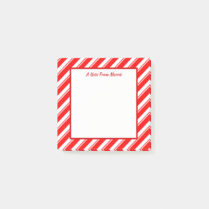 Post-it® Carré personnalisé à rayures rouge et blanc Post-i