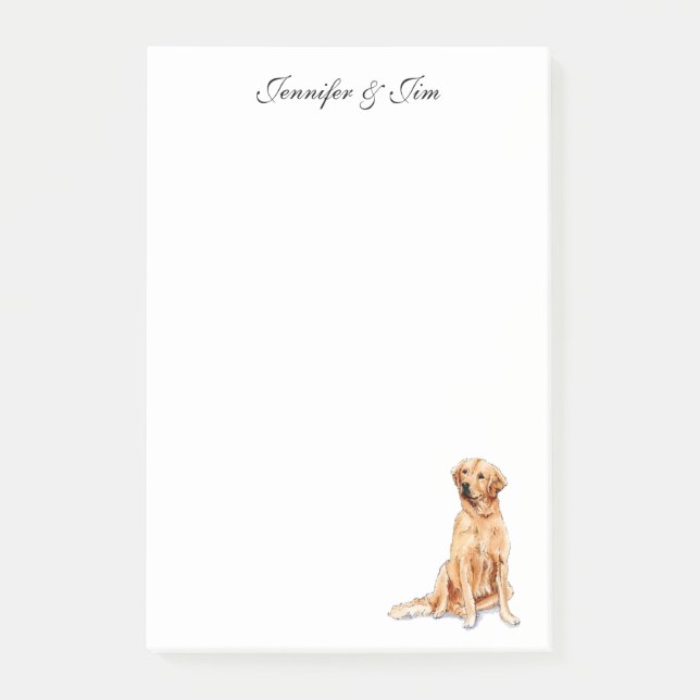 Post-it® Carte d'aquarelle Golden Retriever (Devant)