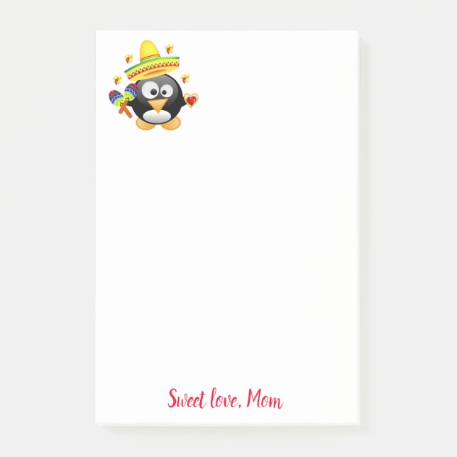 Post-it® Carte de la Saint-Valentin Pingouin Note (Devant)