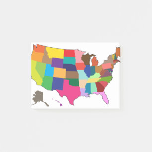 Post-it® Carte de l'Amérique aux couleurs