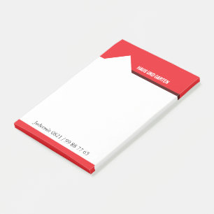 Post-it® Carte de visite rouge blanc agent immobilier