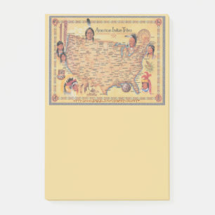 Post-it® "Carte des tribus amérindiennes"