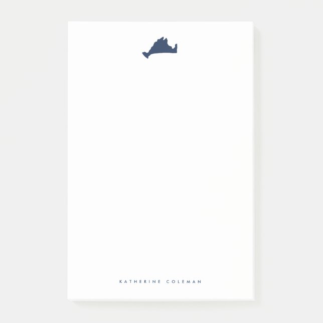 Post-it® Carte des vignobles de Marine Blue Marthas Monogra (Devant)