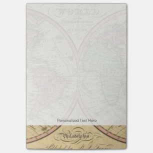 Post-it® Carte du monde sur la projection mondiale