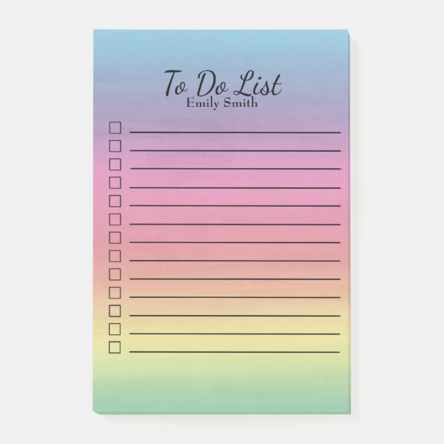 Post-it® Carte Pastel Rainbow Personnalisée (Devant)