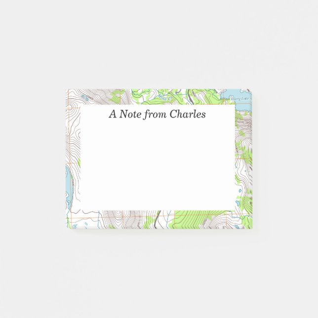 Post-it® Carte topographique personnalisée (Devant)