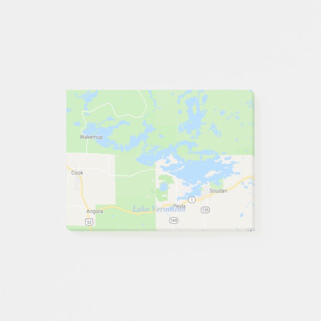 Post-it® Carte vermillonne de région de lac (Devant)