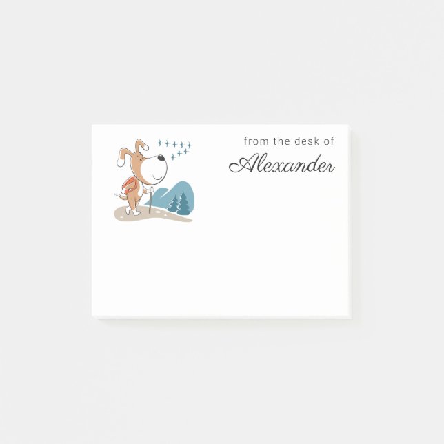 Post-it® Cartographier Chien mignon Randonnée Woodland Hill (Devant)