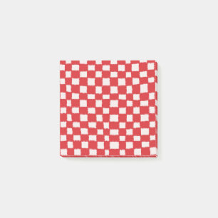 Post-it® Carton rouge rose en gras À damiers Motif