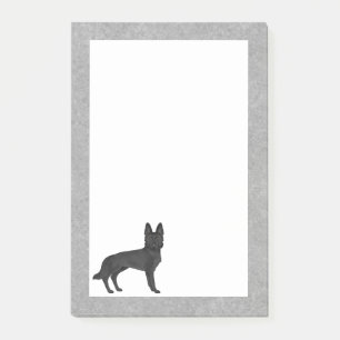 Post-it® Cartoon berger allemand noir GSD race chien gris