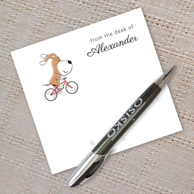 Post-it® Cartoon Funny Cute Dog Puppy Riding Bicycle (Créateur téléchargé)