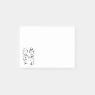 Post-it® Cartoon Mariée Groom Love Note Fiançailles Mariage