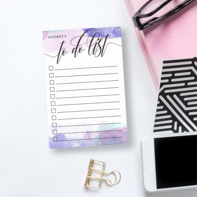 Post-it® Case à cocher Calligraphie tourbillonnant Purple L (Créateur téléchargé)