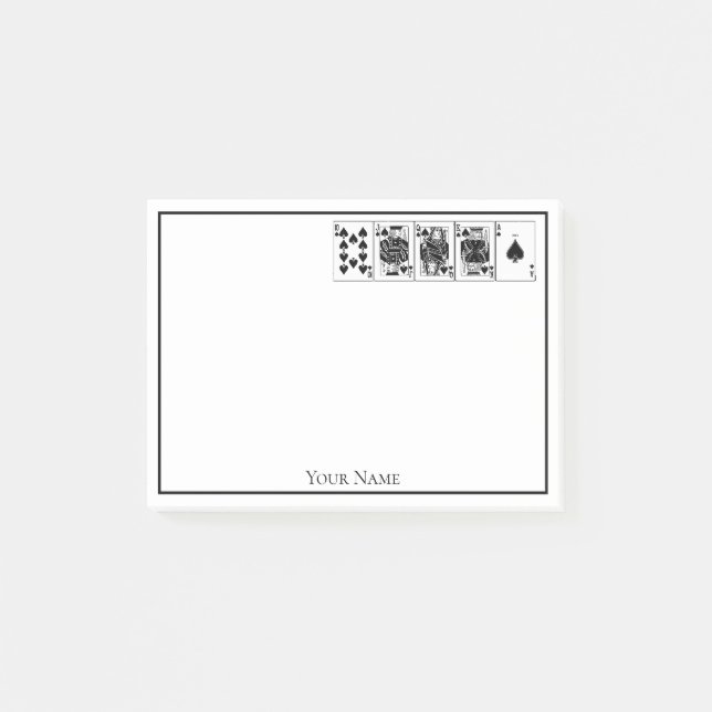 Post-it® Casino Night Poker Royal Straight Flush Spades (Devant)