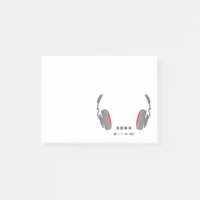 Post-it® Casques avec boutons de contrôle du volume des méd (Devant)