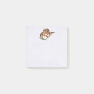 Post-it® Casquette Brown Cowgirl avec fleurs roses
