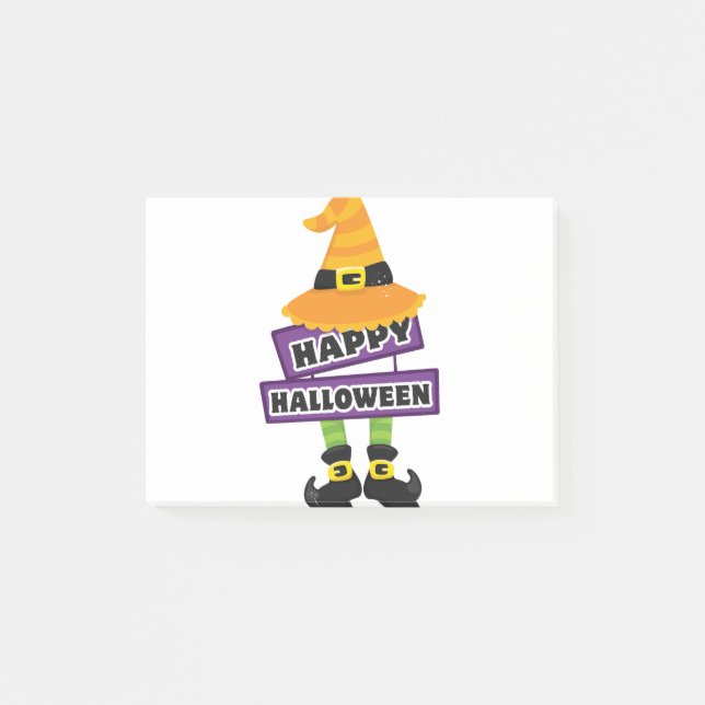 Post-it® Casquette de sorcière et Halloween pieds (Devant)