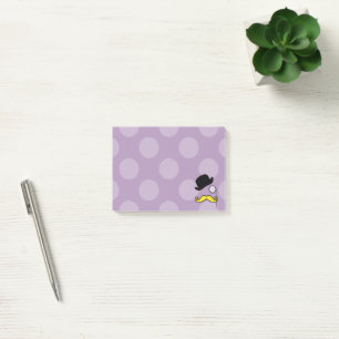 Post-it® Casquette, Moustache, Monocle - Jaune violet noir