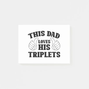 Post-it® Ce papa aime ses triplés - Cadeau pour papa avec T