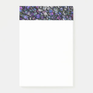 Post-it® Cercles abstraits dessinés à la main, bleu, violet