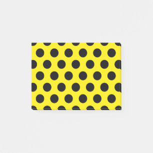 Post-it® Cercles noirs sur Arrière - plan jaune