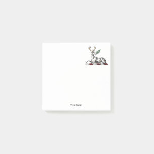 Post-it® Cerf avec fougère emblème de crête héraldique