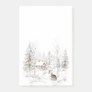 Post-it® Cerf de la forêt d'hiver