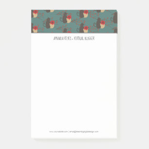 Post-it® Cerisier Sakura Moderne et Singe Asiatique