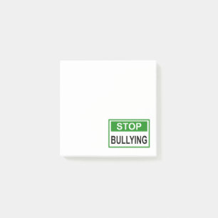 Post-it® Cesser le signe d'intimidation vert