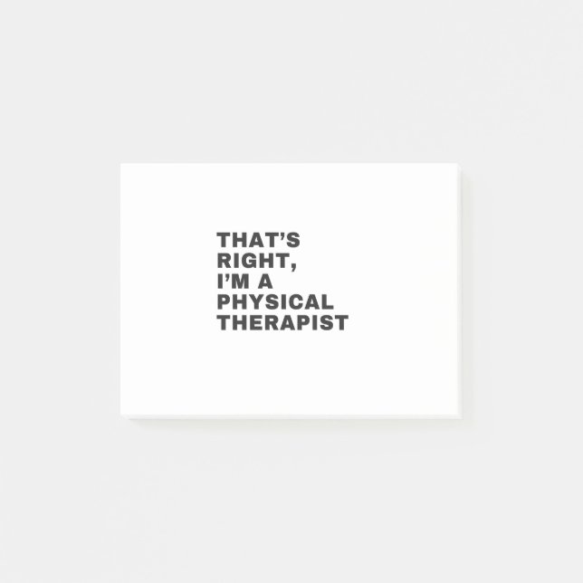 POST-IT® C'EST BIEN, JE SUIS UN THÉRAPEUTE PHYSIQUE (Devant)