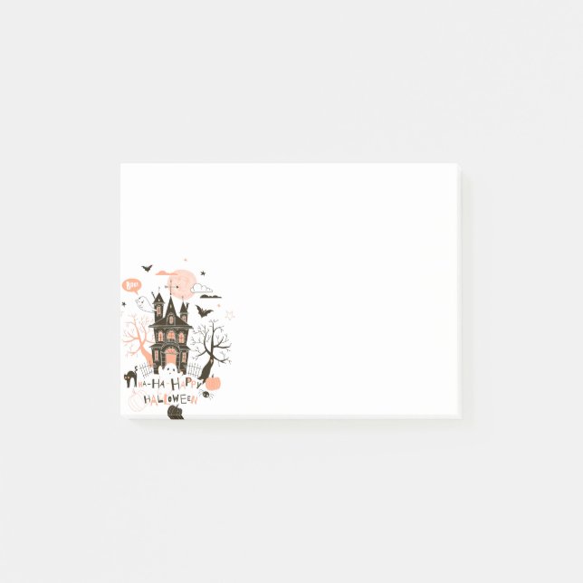 Post-it® Chambre hantée par Halloween heureuse (Devant)
