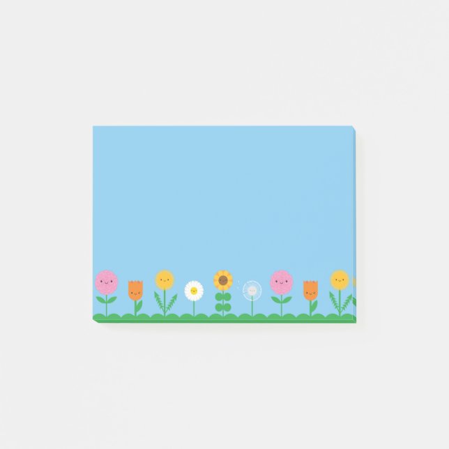 Post-it® Champ de fleurs de Kawaii (Devant)