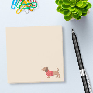 Post-it® Chandail rouge Dachshund Wiener Dog sur le beige