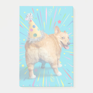 Post-it® Chapeau d'anniversaire Corgi Butt