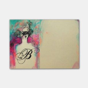 Post-it® CHARMEZ /Lady avec le vert de Teal de rose de