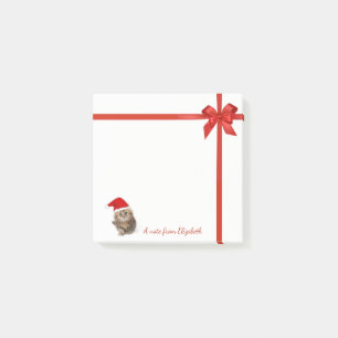 Post-it® Chat Adorable Avec Chapeau De Père Noël,Bow-Rouge-