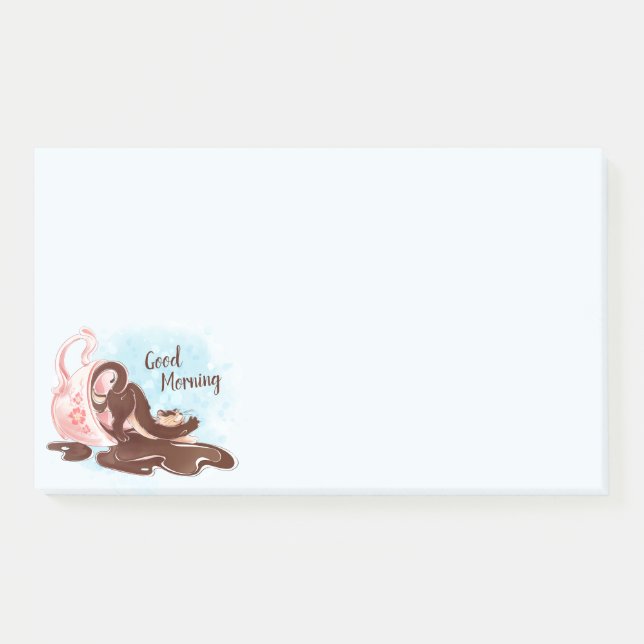 Post-it® Chat café aquarelle (Devant)