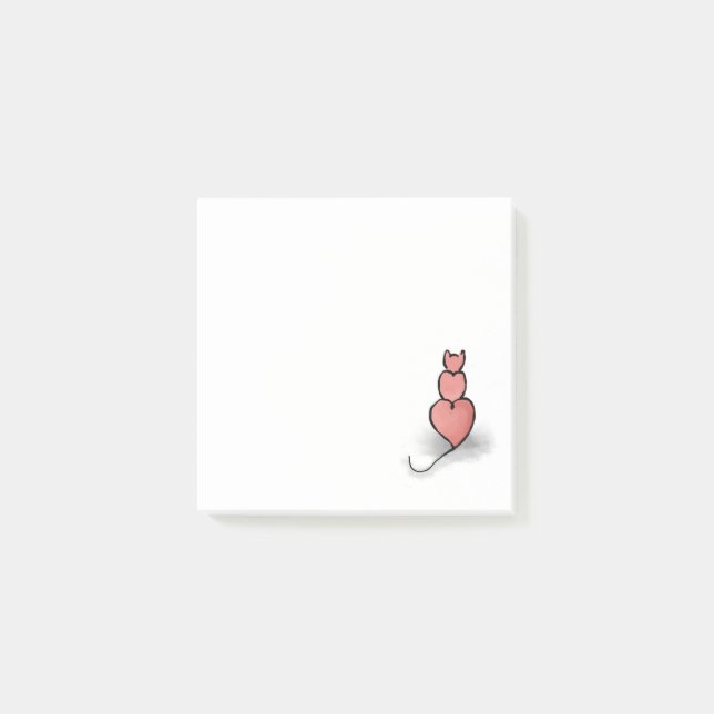 Post-it® Chat 'Coeur' (Devant)