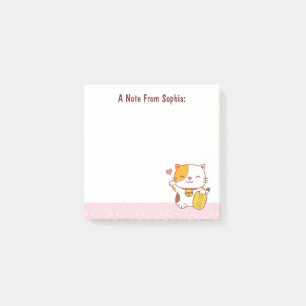 Post-it® Chat de chance japonais Kawaii Maneki Neko