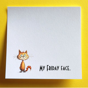Post-it® Chat de dessin animé orange heureux visage vendred