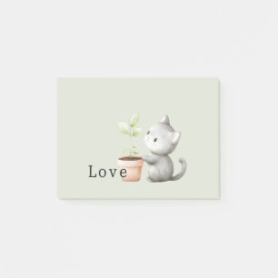 Post-it® Chat de jardin avec amour pour les plantes