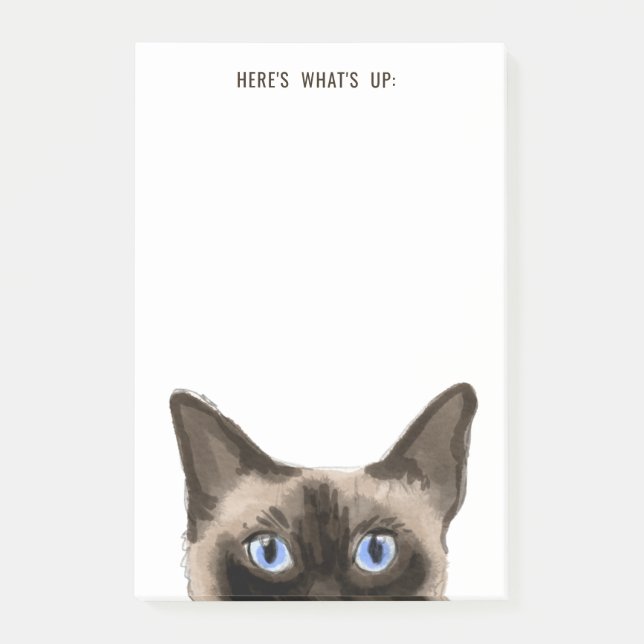 Post-it® Chat de Siamese | Texte modifiable | Voici Quoi de (Devant)