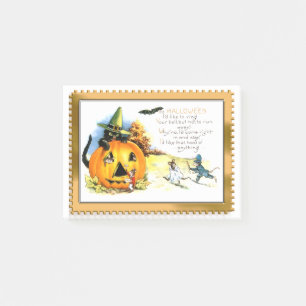 Post-it® Chat d'Halloween assis dans une citrouille Jack O